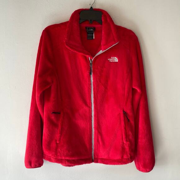 The North Face Pink Woman’s Fleece Jacket SZ M Plush‎ Warm Preppy Fuzzy Y2K - Picture 1 of 7